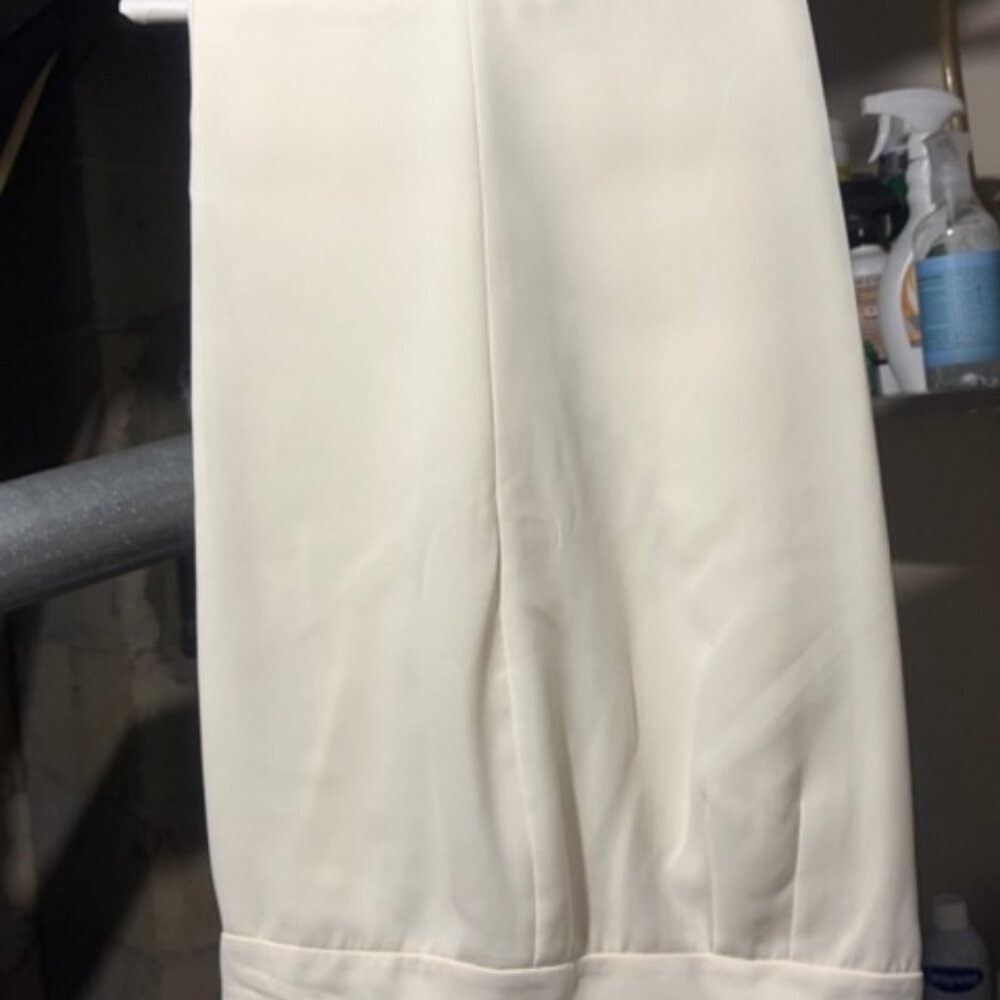 NEW TAHARI WOMEN'S CREAM DRESS PANTS - FULLY LINED - 16W